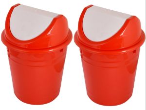 50L Red Plastic Dustbin