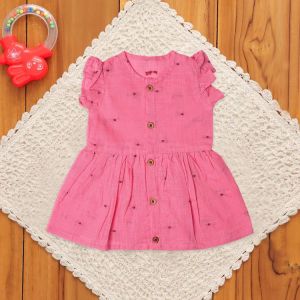 Baby Girl Adorable Pink Cotton Frock