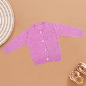 Baby Girl Lavender Luxe Full Sleeves Cardigan