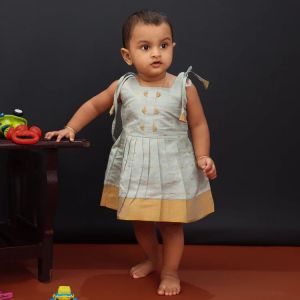 Baby Girl Silk Frock with Cute Tassels