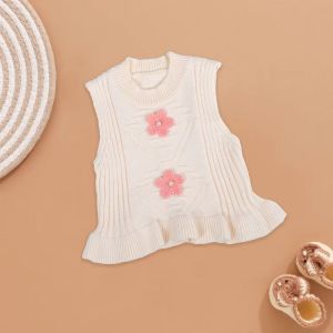 Baby Girl Soft Cream Knitted Vest