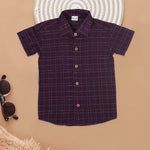 Boys Bold Wine Color Ethnic Shirt