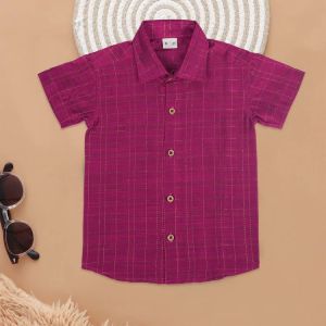 Boys Checkered Ethnic Shirt