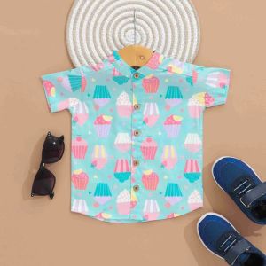 Boys Ice Cream Print Cotton Shirt