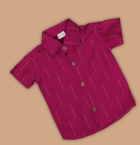 Boys Rani Pink Silk Shirt