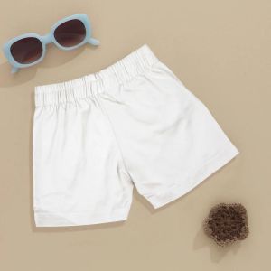 Boys White Minimalist Cotton Shorts