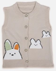 Kids Bunny Print Knitted Vest