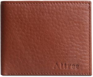 Attree Leather Mens Bifold Tan Leather Wallet