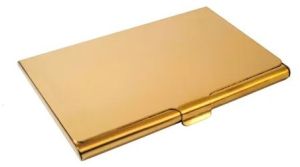 Stainless Steel Golden Atm Card Holder