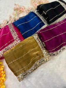 Ladies Mirror Work Saree