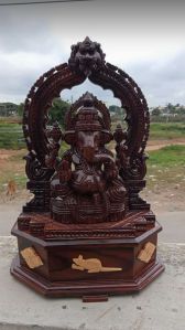 Rosewood Ganesha Statue