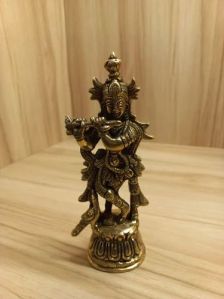 8 Inch Brass Krishna Statue