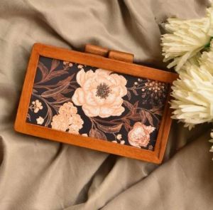 Printed Wooden Clutch