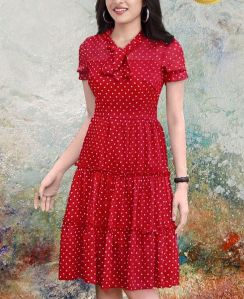 Ladies Georgette Frilled Dress