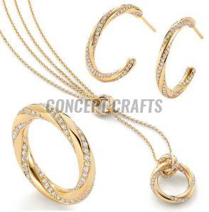 Ladies Golden Fancy Necklace Set