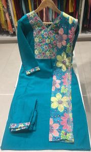 Sky Blue Ladies Silk Suits