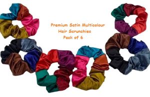 Premium Satin Multicolour  Hair Scrunchies