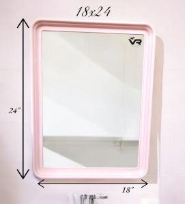 Island Pink Plastic Frame Mirror