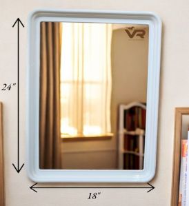 Island White Plastic Frame Mirror