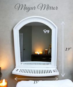 Mayur White Plastic Frame Mirror