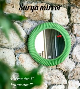 Surya Green Plastic Frame Mirror