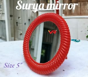 Surya Red Plastic Frame Mirror