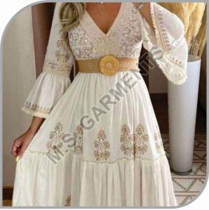 Ladies Party Wear Cotton Gown
