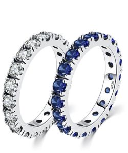 925 Sterling Silver Rhinestones Rings