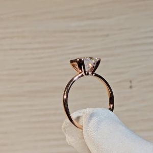 2 Carat Radiant Cut Half Bezel Women Gold Ring