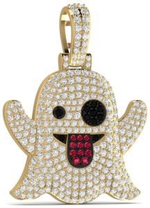 925 Silver Cartoon Moissanite Hiphop Pendant