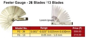 13 Blades Feeler Gauge Set, 0.05 - 1.00 Mm