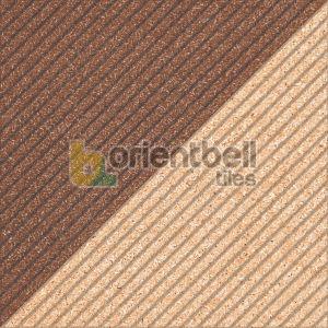 400X400mm HRP Triangle Strip Brown Floor Tile
