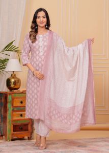 Ladies Cotton Kurta Pant Set