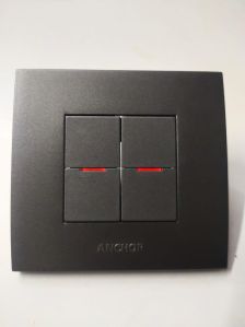 Anchor Penta Modular 2 Module Black Regular Cover Plate