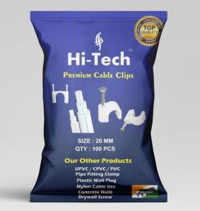 Plastic White 20mm Hi Tech Premium Cable Clip