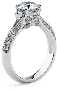 Designer Round and Marquise Shape White Gold Diamond Ring