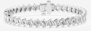 Exotic Emerald Cut White Gold Diamond Bracelet