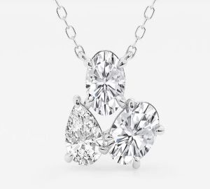Pear and Oval Shape Diamond Pendant