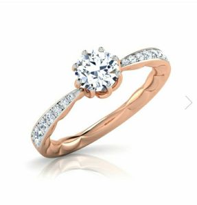 Rose Gold Round Shape Diamond Ring