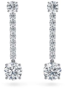 Round Cut Diamond Drop Earrings
