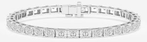 White Gold Emerald Cut Diamond Tennis Bracelet