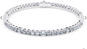 White Gold Marquise and Round Diamond Bracelet