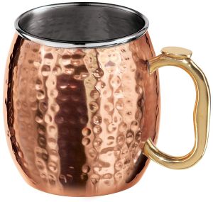 3.8 X 3 X 3.8 Inches Hammered Copper Mug