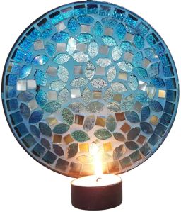 Iron Glass Mosaic Tea Light Candle Holders