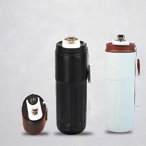 Stainless Steel Water Mug with Temperature Display