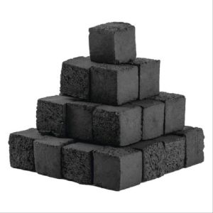 Natural Coconut Shell Square Shisha Charcoal, Color : Black