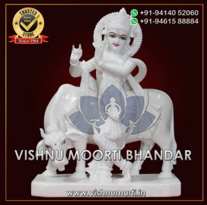 Marble Gau Gopal Statue