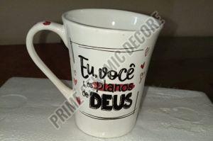 Printed White Diamond Ceramic Milk Mug