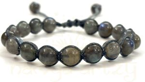 Two-Sided Hand-Knotted, Natural &AMP; High Grade 8mm Labradorite Healing Fashion Macrame Bracelet-