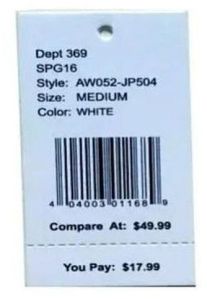 Polyester Price Tag Barcode Labels